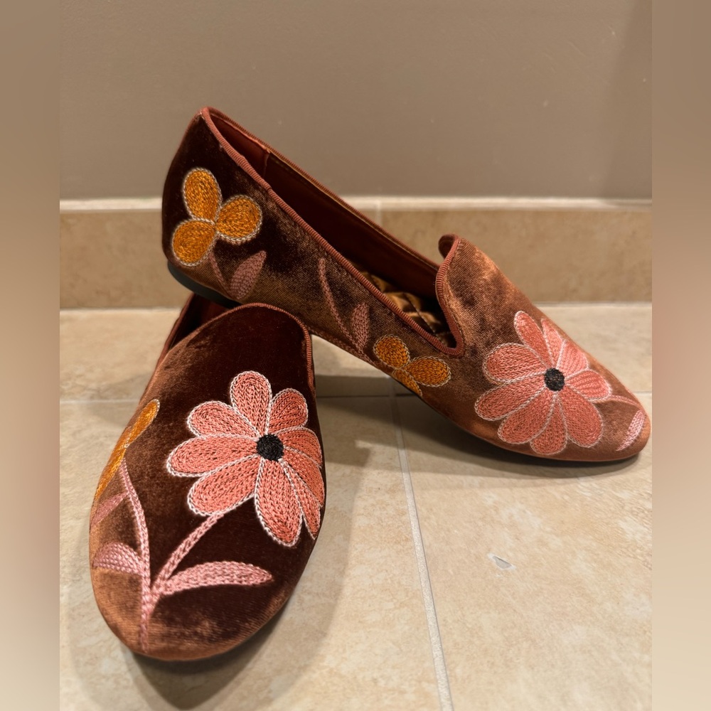 Birdies Embroidered Starling Velvet Loafer Slipper